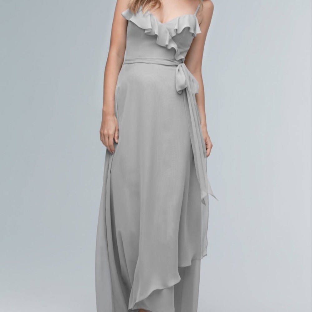 Wtoo by Waters grey bridesmaid dress